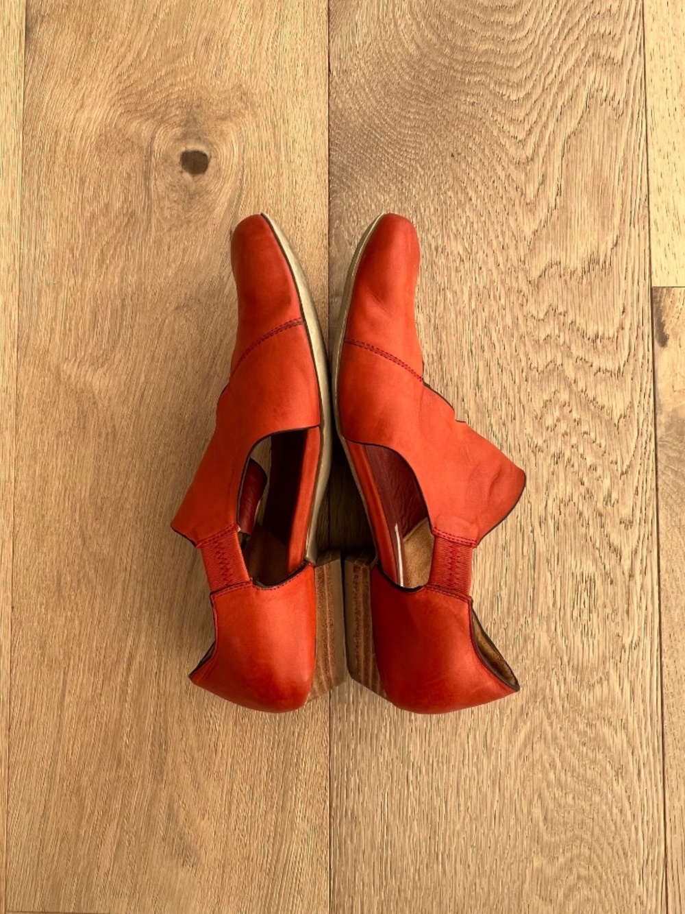 040 🇨🇦 Arnold Churgin Burnt Orange Soft Leather Italian flats, Size 8 - Picture 4 of 10
